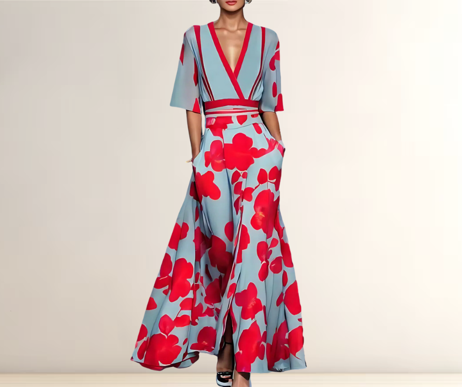 Gwyneth - Fashionable V-Neck Bohemian Women Dress