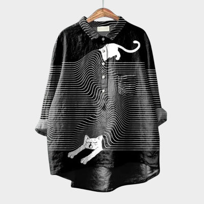 Evangeline - Comfortable Loose Fit Animal Printed Top