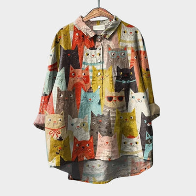 Evangeline - Comfortable Loose Fit Animal Printed Top