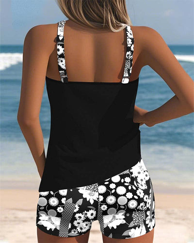 Jessica - Floral Print Beach Tankini Set