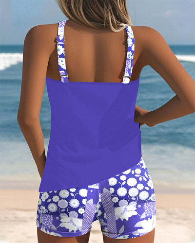Jessica - Floral Print Beach Tankini Set