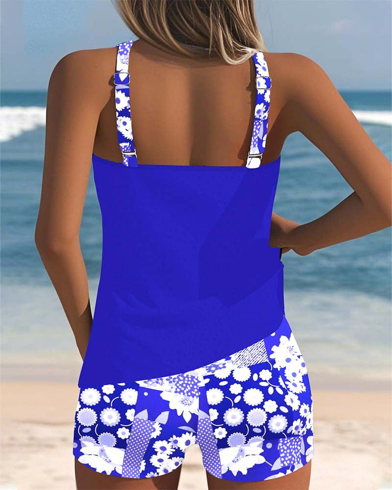 Jessica - Floral Print Beach Tankini Set
