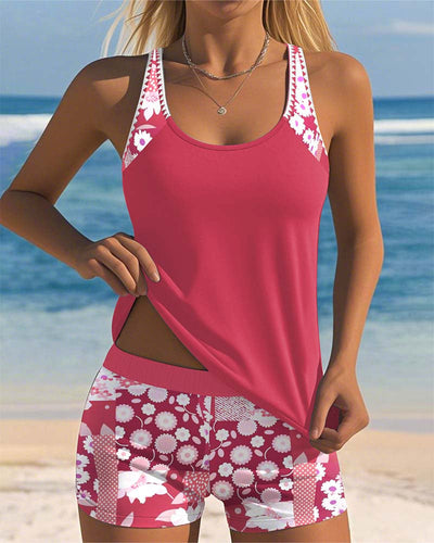 Jessica - Floral Print Beach Tankini Set