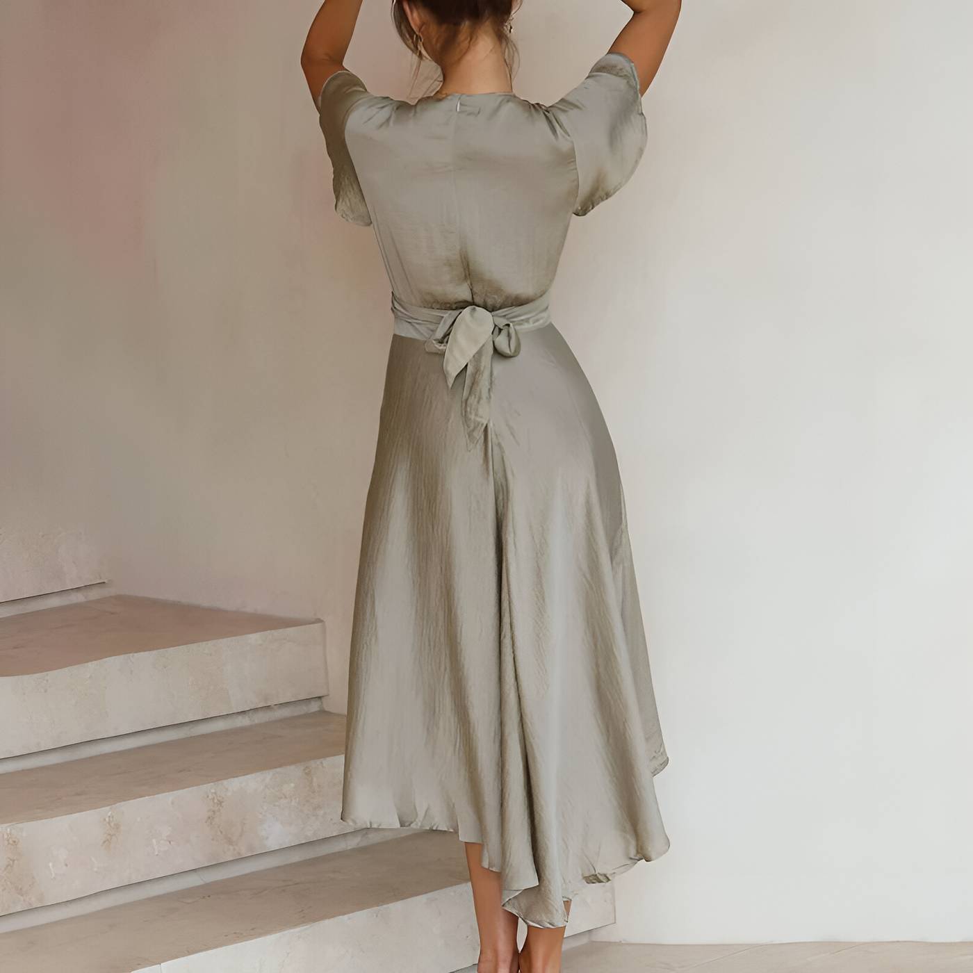 Renna - Fashionable Hollow-Out Asymmetrical Summer Dress