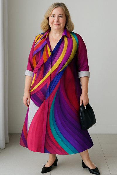 Nia - Colorful Tummy Covering Dress