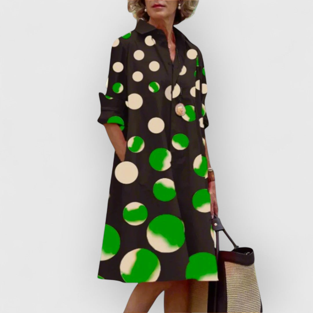 Harlow - Vibrant Polka Dot Pattern Pocket Dress