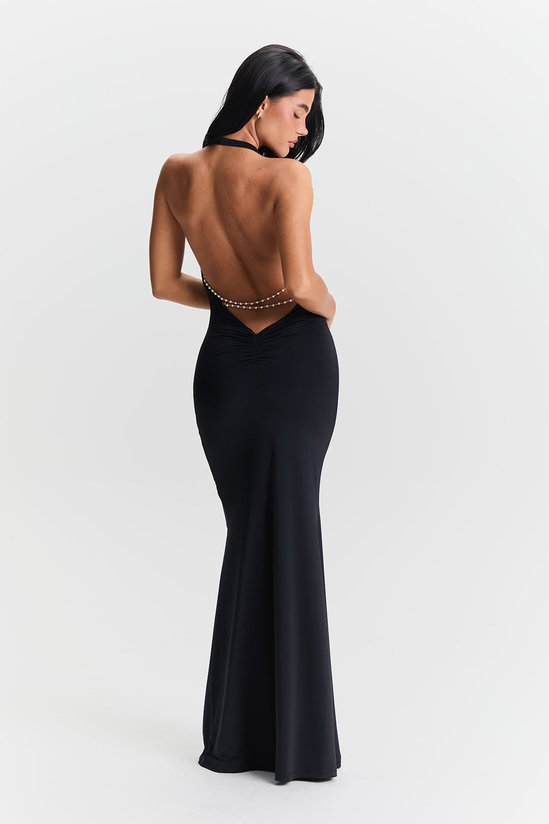 Jessamine - Chic Halter Cowl Neck Maxi Dress