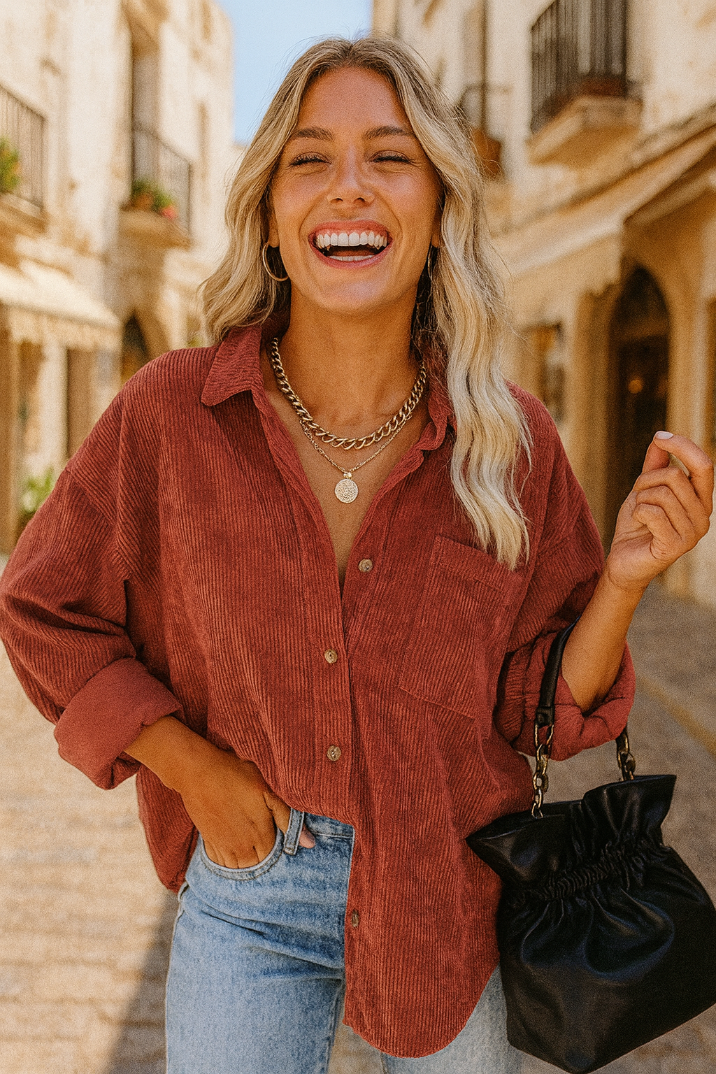 Tess-Boutique Oversized Autumn Blouse