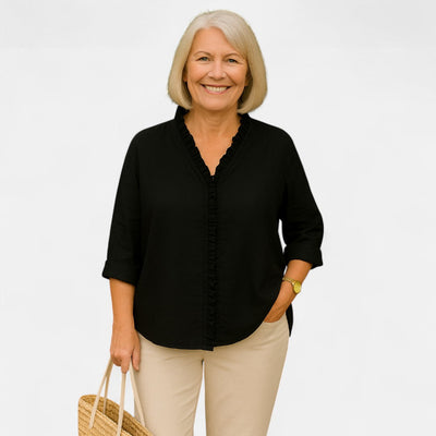 Tess boutique| Cozy Ruffle Blouse