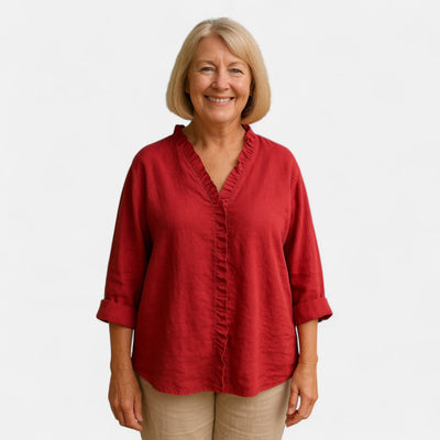 Tess boutique| Cozy Ruffle Blouse