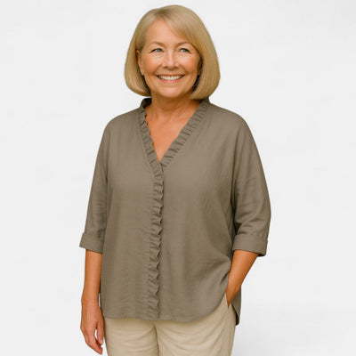 Tess boutique| Cozy Ruffle Blouse