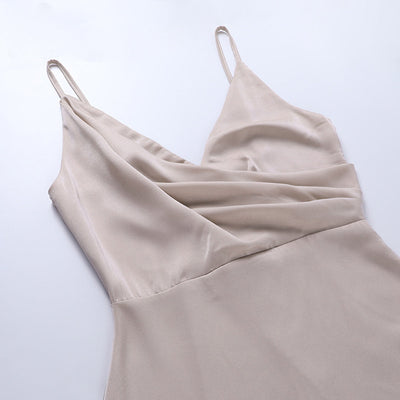 Osla - Stylish Side Slit V-Neck Dress