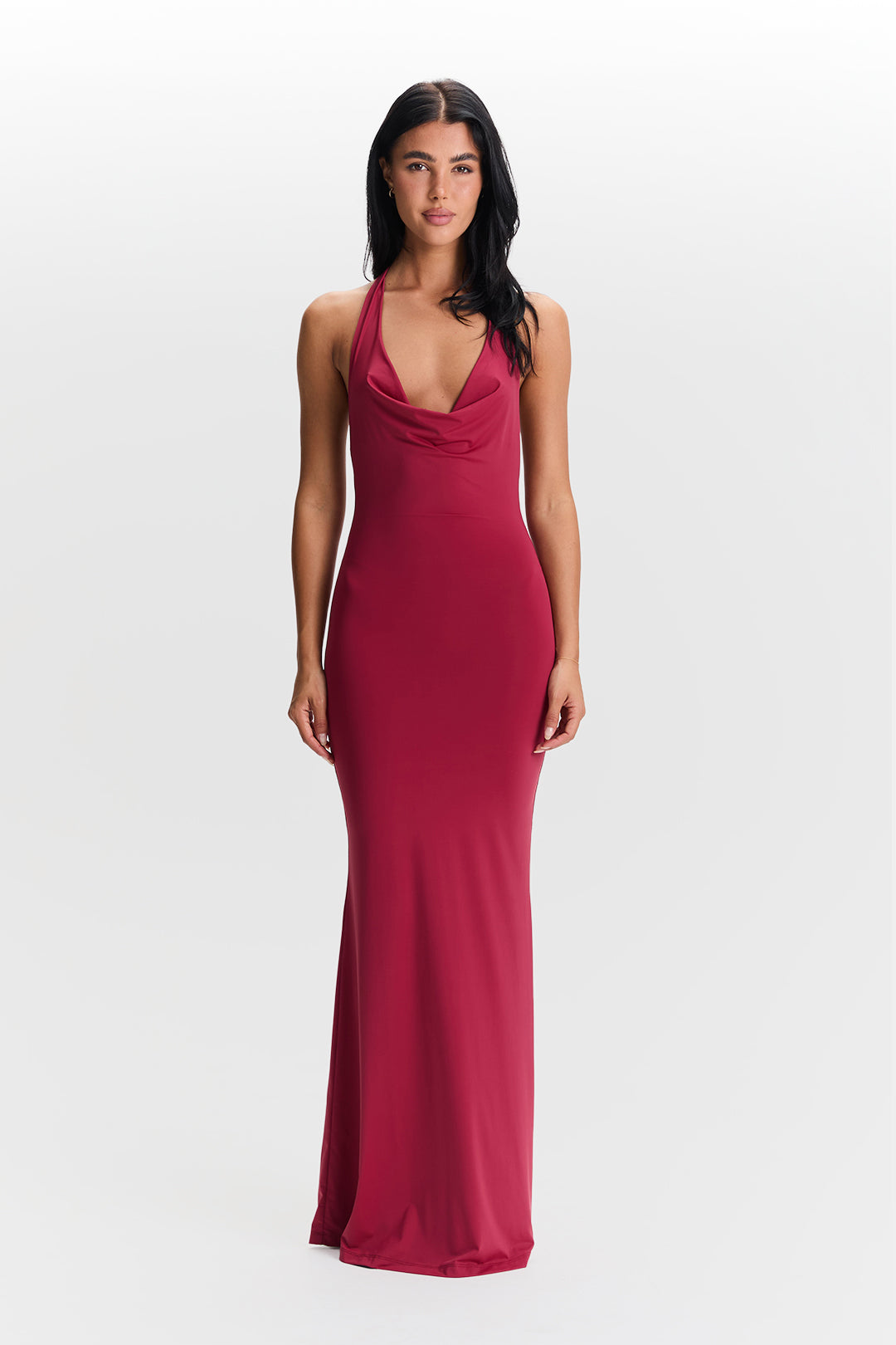 Jessamine - Chic Halter Cowl Neck Maxi Dress