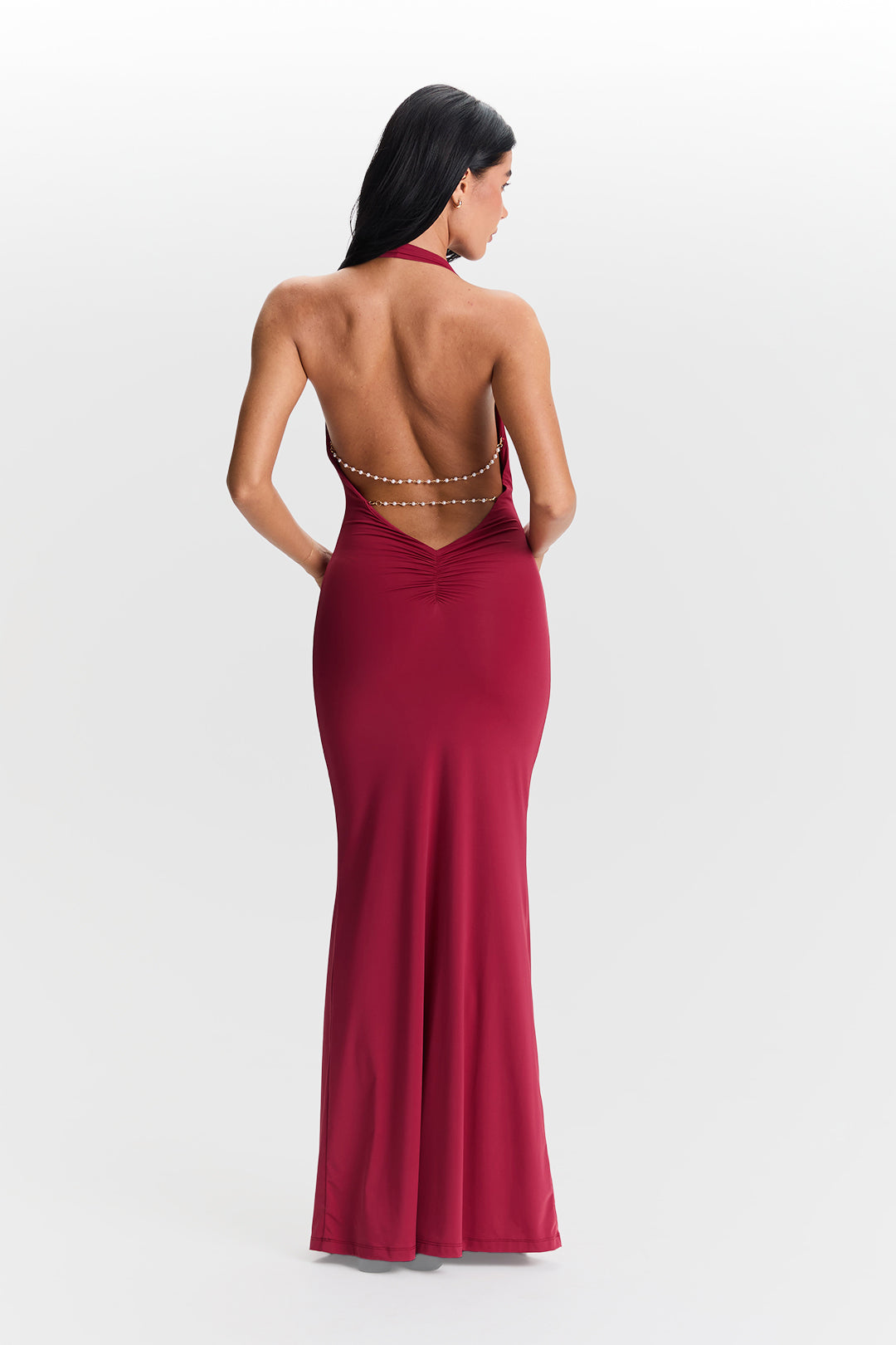 Jessamine - Chic Halter Cowl Neck Maxi Dress