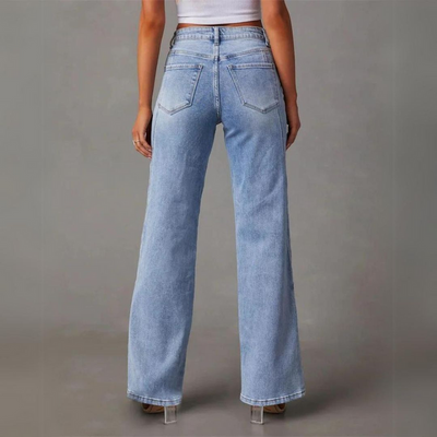 Tess | Boutique Waisted Wide Leg Jeans