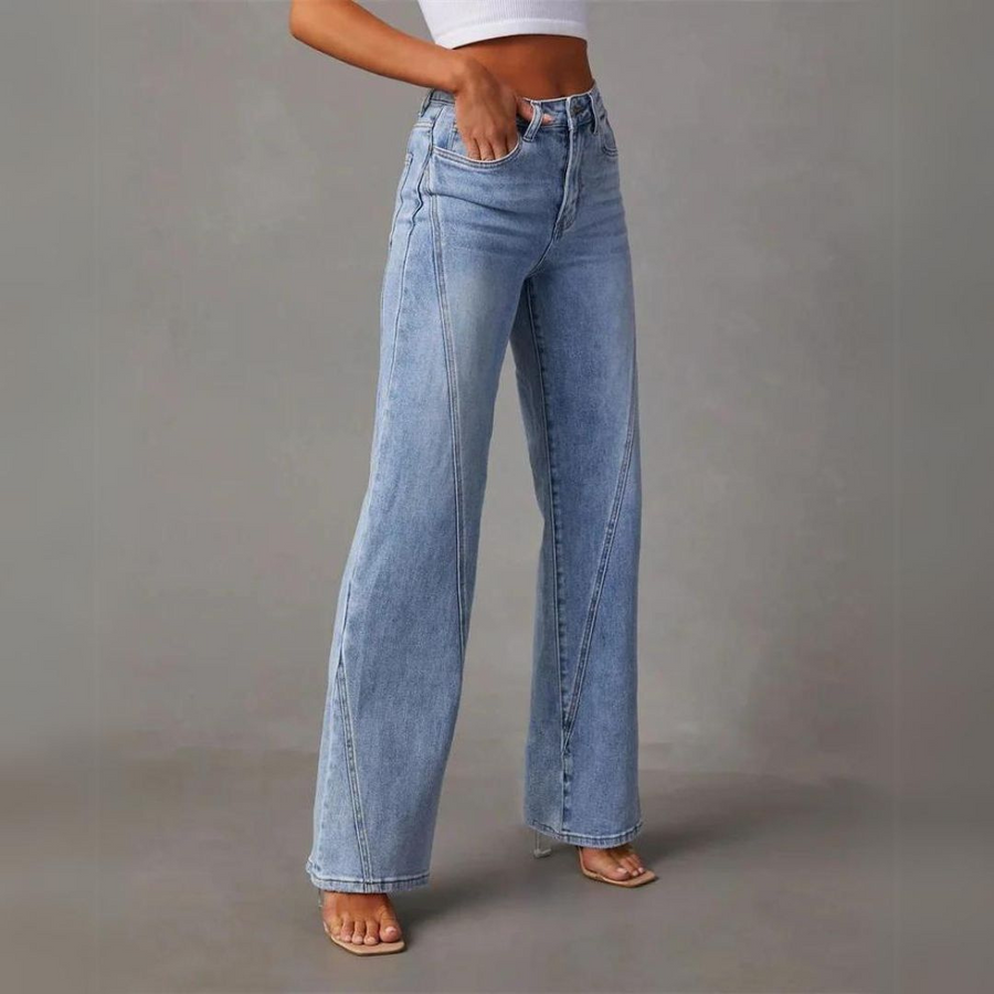 Tess | Boutique Waisted Wide Leg Jeans