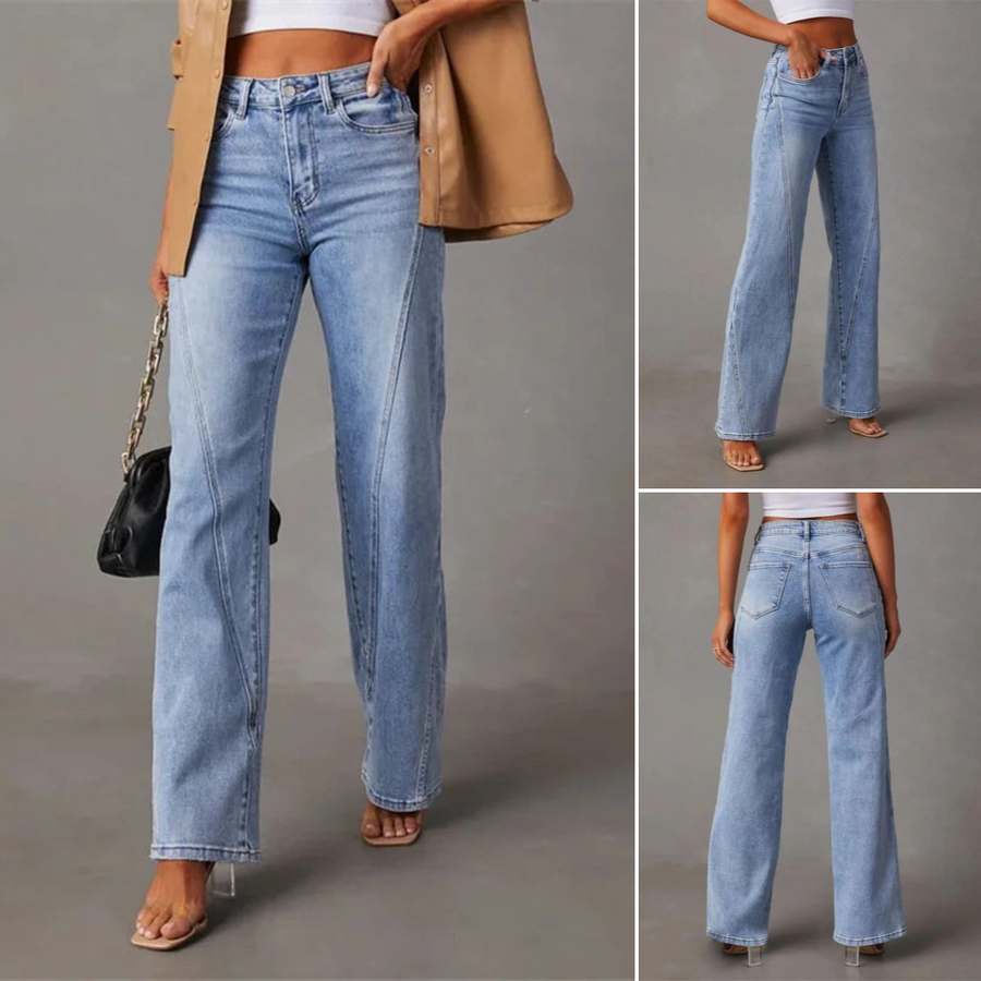 Tess | Boutique Waisted Wide Leg Jeans
