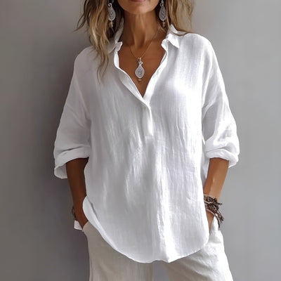 Saylor - Relaxed Turn-Down Collar Summer Top