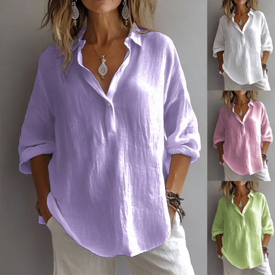 Saylor - Relaxed Turn-Down Collar Summer Top