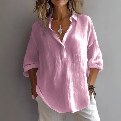 Saylor - Relaxed Turn-Down Collar Summer Top