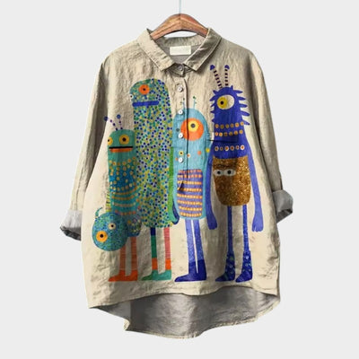 Isolde - Vintage Loose-Fit Printed Top