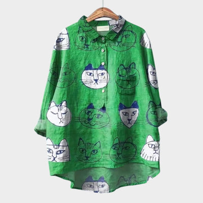 Isolde - Vintage Loose-Fit Printed Top