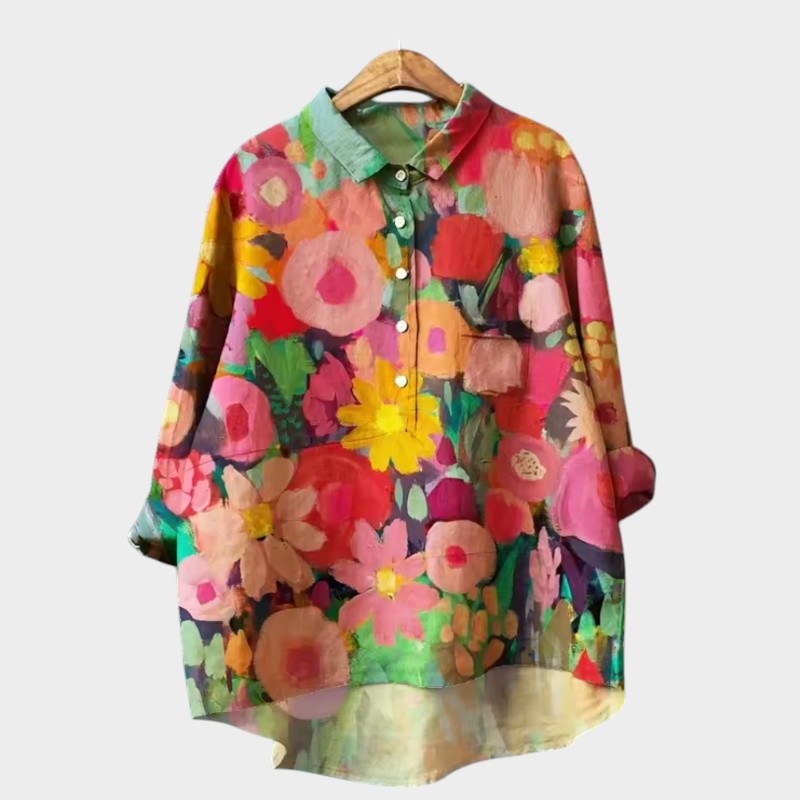 Isolde - Vintage Loose-Fit Printed Top