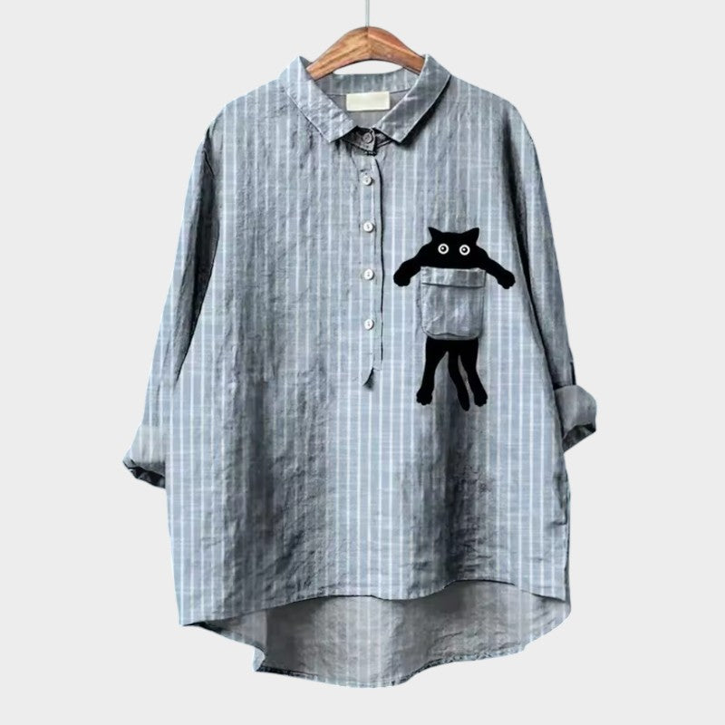 Isolde - Vintage Loose-Fit Printed Top