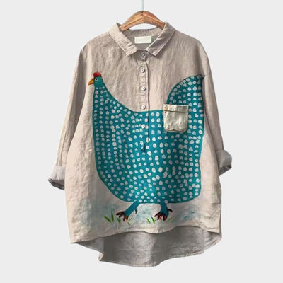 Isolde - Vintage Loose-Fit Printed Top
