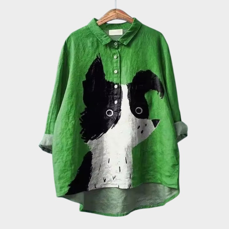 Evangeline - Comfortable Loose Fit Animal Printed Top