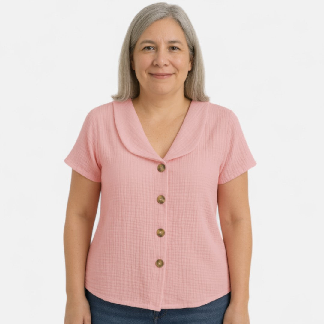 Tess boutique| Stylish Buttoned Blouse