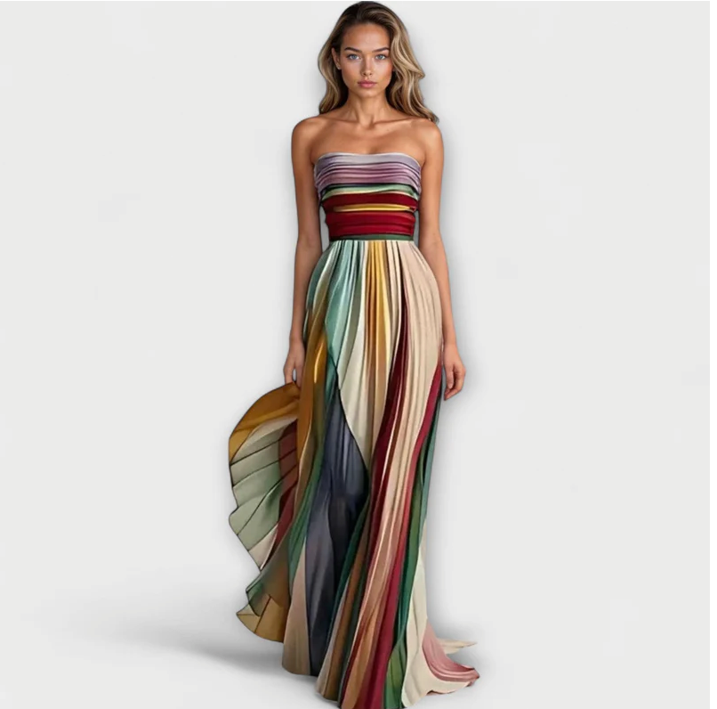 Anwen - Fashionable Strapless A-line Skirt