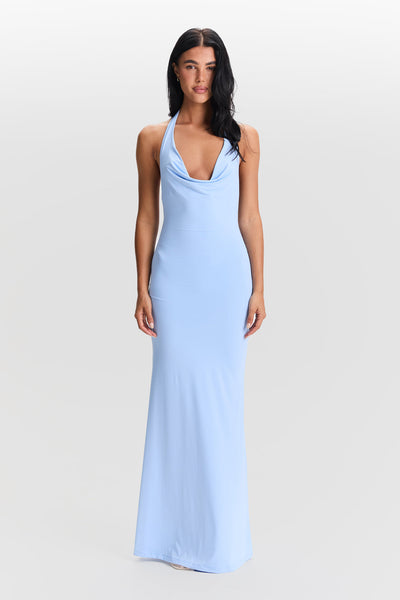 Jessamine - Chic Halter Cowl Neck Maxi Dress