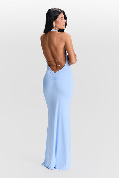 Jessamine - Chic Halter Cowl Neck Maxi Dress