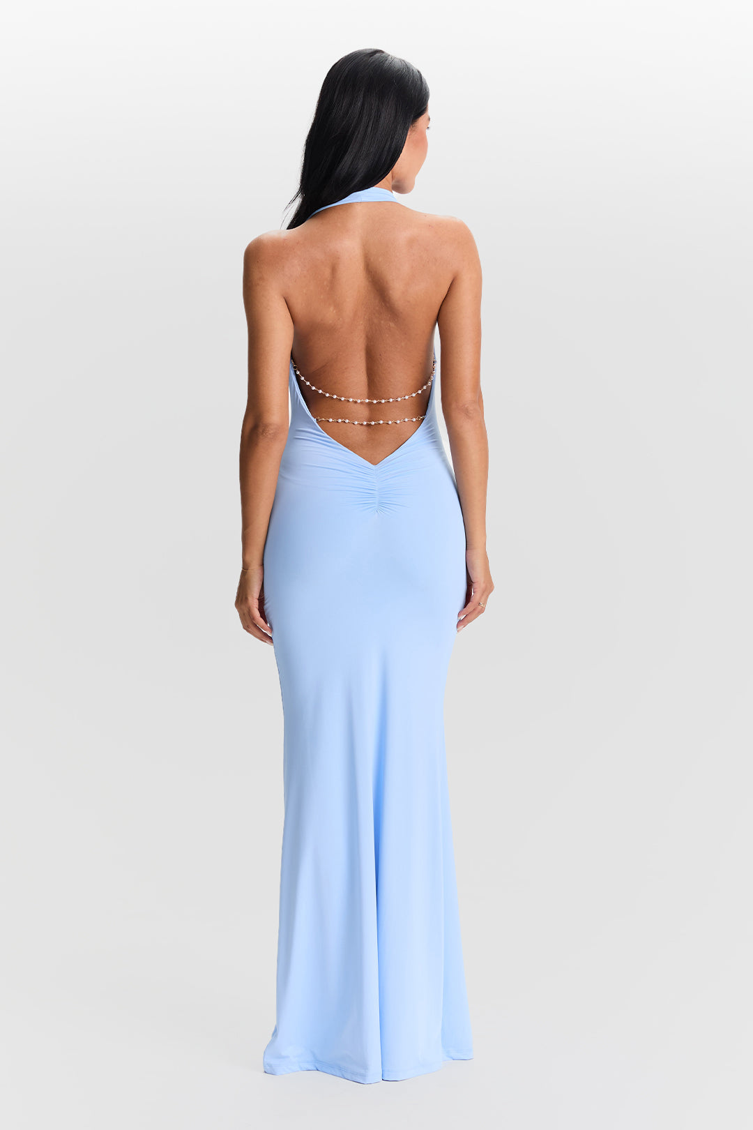 Jessamine - Chic Halter Cowl Neck Maxi Dress