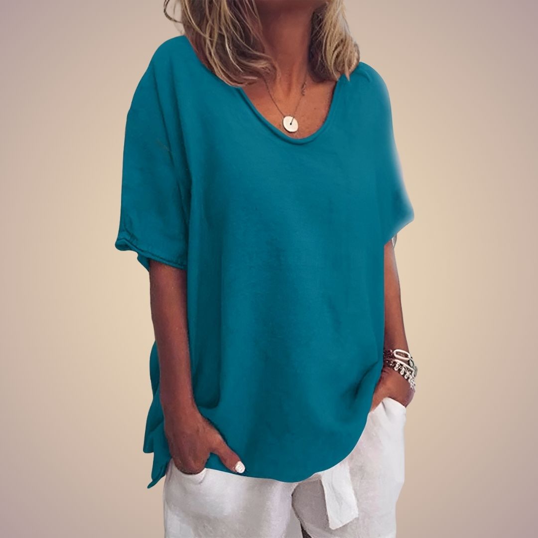 Xanthe - Comfortable Relaxed Fit Summer Blouse