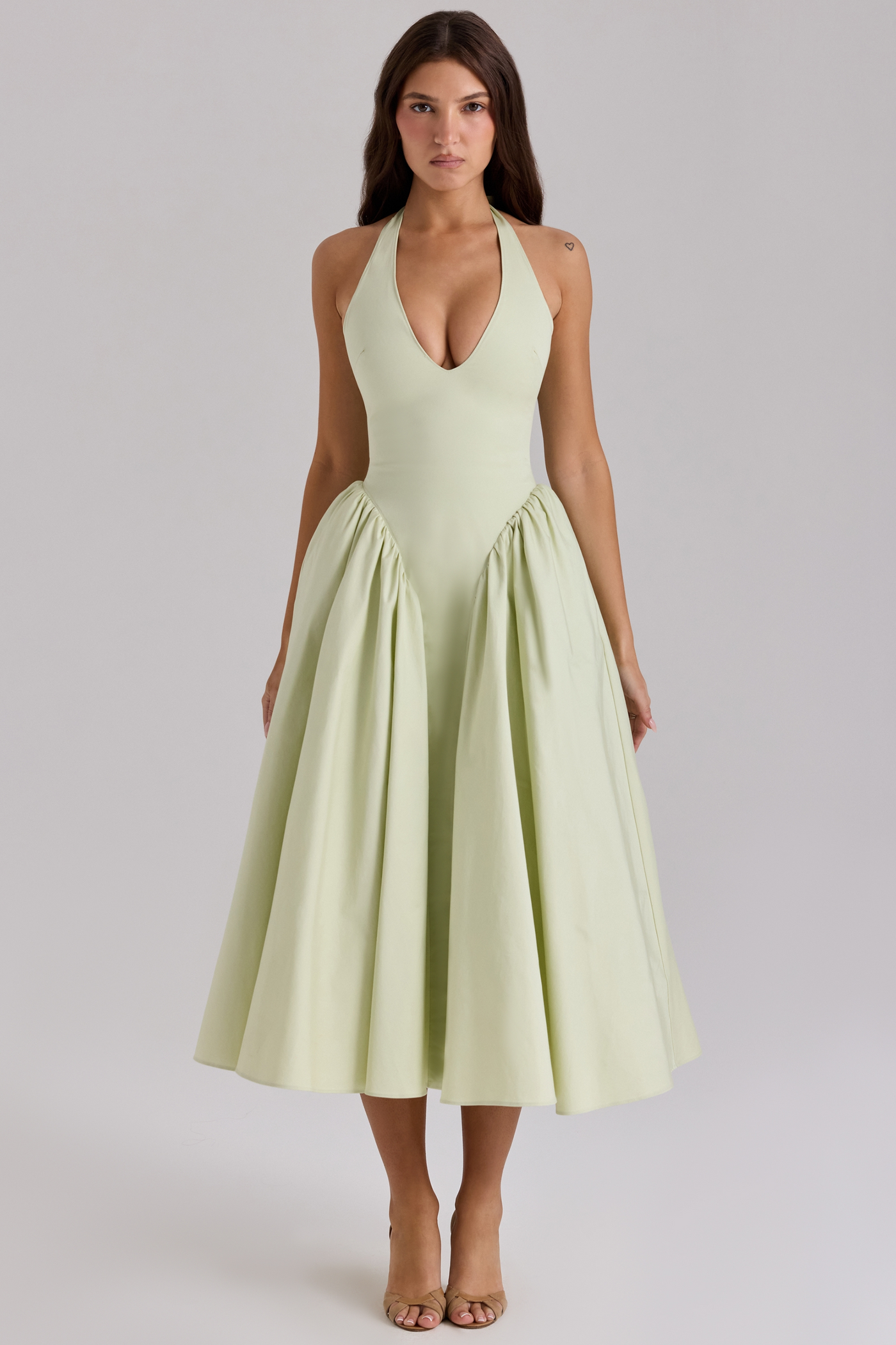 Amoret - Classic Halter Midi Dress