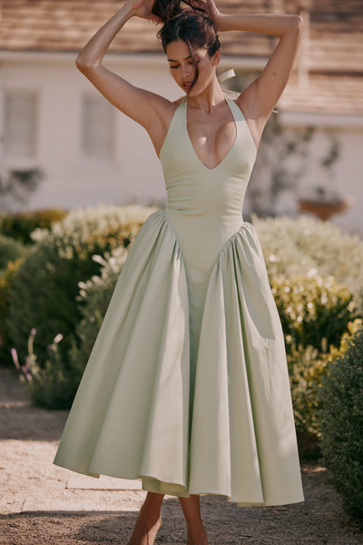 Amoret - Classic Halter Midi Dress
