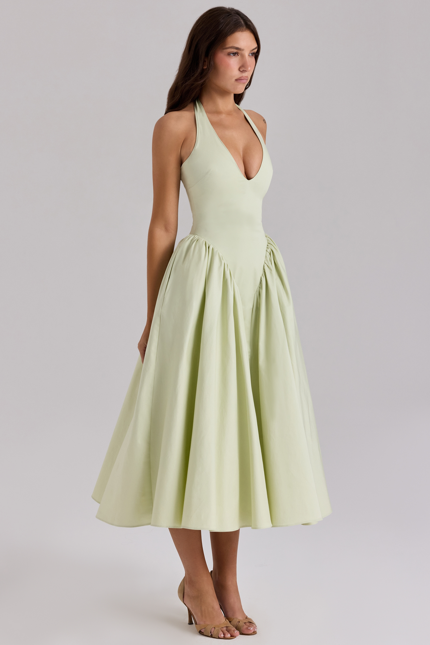 Amoret - Classic Halter Midi Dress