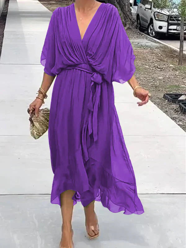 Fenella - Elegant Ruffled Irregular Long Party Dress