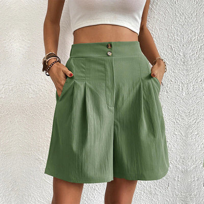 Azaline - Casual Elastic Waist Multi-Color Shorts