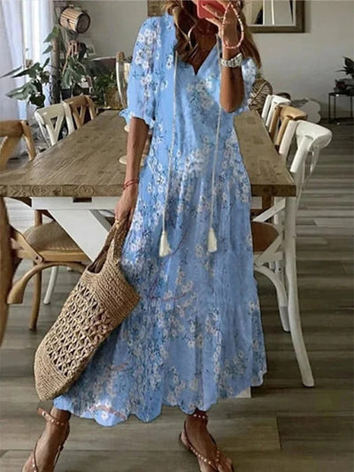 Millicent - Fashionable V-Neck Printed Dress